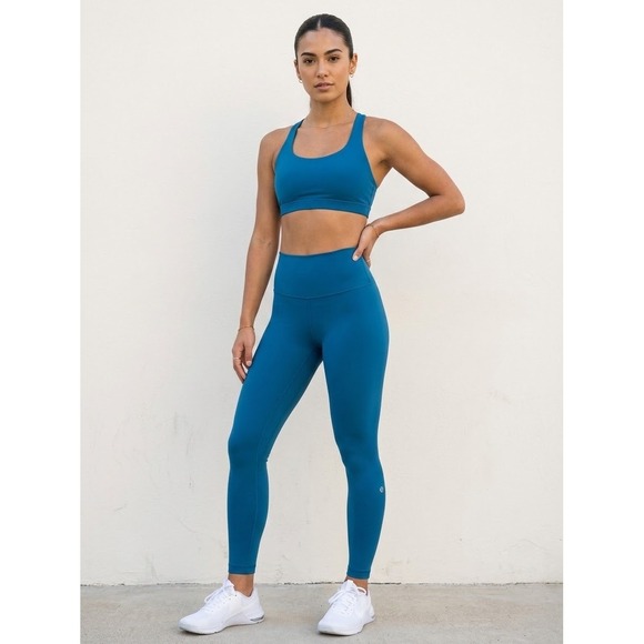 Lululemon Pants - Lululemon Wunder Train High-Rise Tight 25 Teal Blue LW5CR7S Size 4